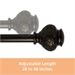 Kings Adjustable Single Curtain Rod 28