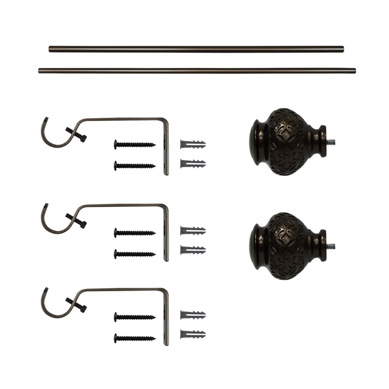 Kings Adjustable Single Curtain Rod 48
