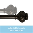 Kings Adjustable Single Curtain Rod 48