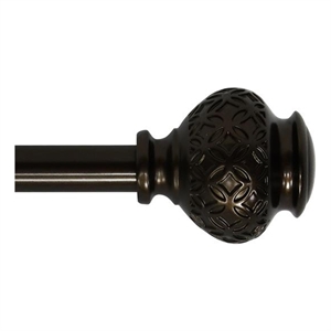 Kings Adjustable Single Curtain Rod 84&quot to 120&quot-Bronze