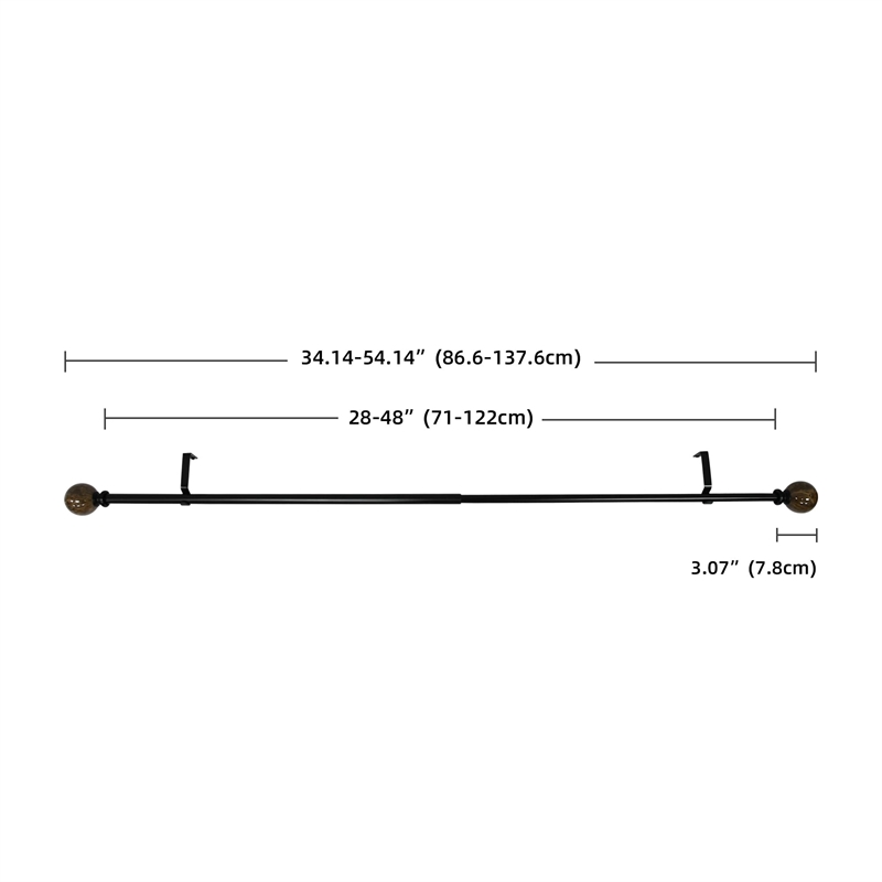 Tom Adjustable Single Curtain Rod 28