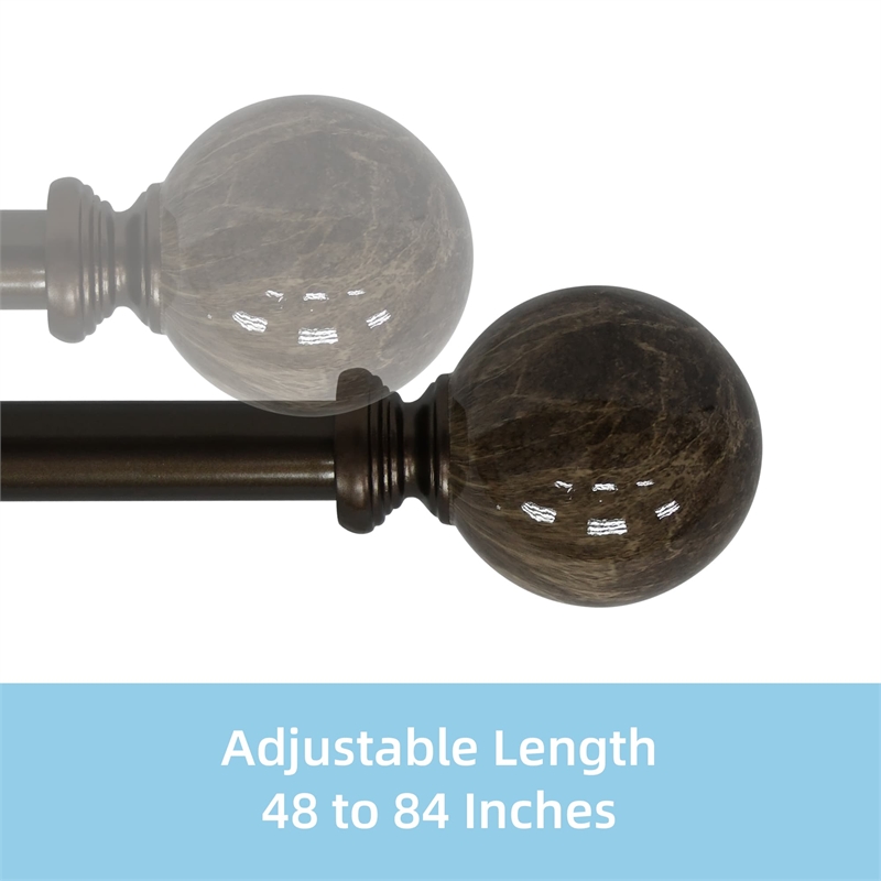 Tom Adjustable Single Curtain Rod 48