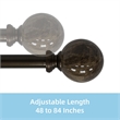 Tom Adjustable Single Curtain Rod 48