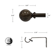Tom Adjustable Single Curtain Rod 84