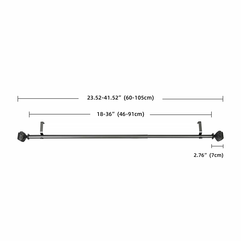 Peony Adjustable Single Curtain Rod 18