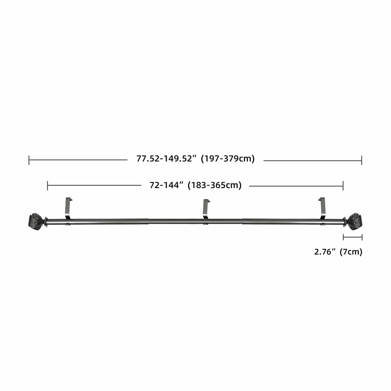 Peony Adjustable Single Curtain Rod 72