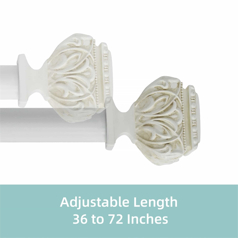 Peony Adjustable Single Curtain Rod 36