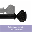 Peony Adjustable Single Curtain Rod 18