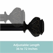 Peony Adjustable Single Curtain Rod 36