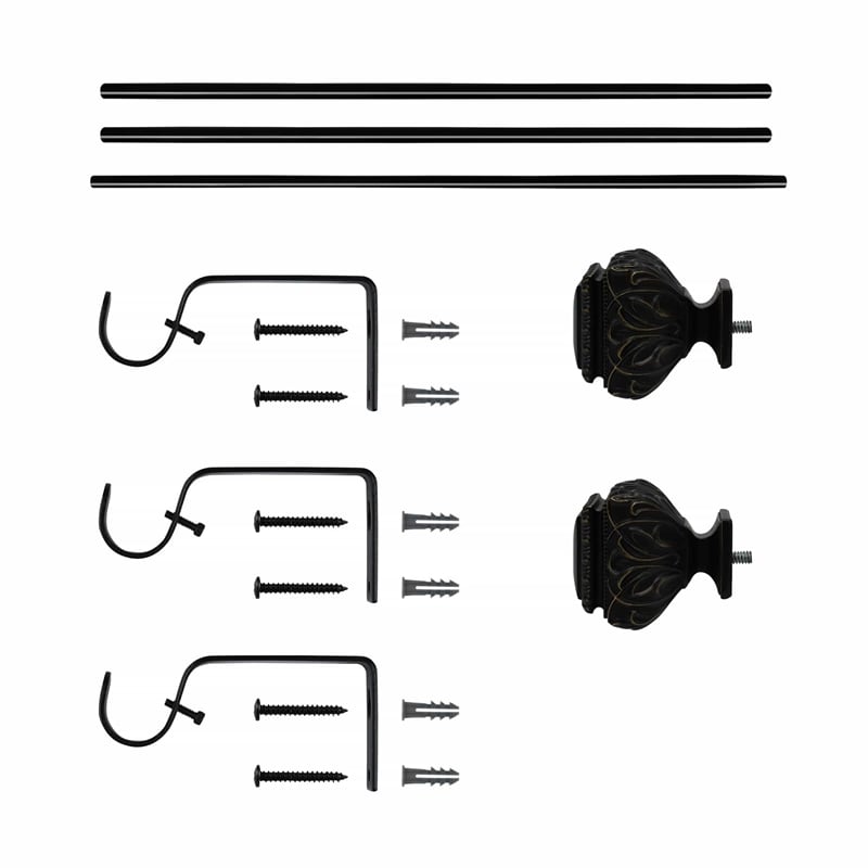 Peony Adjustable Single Curtain Rod 72
