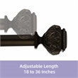 Peony Adjustable Single Curtain Rod 18
