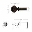 Peony Adjustable Single Curtain Rod 36