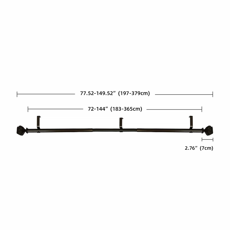 Peony Adjustable Single Curtain Rod 72