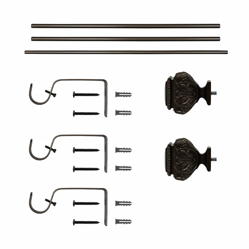 Peony Adjustable Single Curtain Rod 72