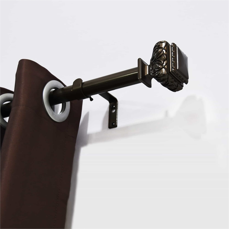 Peony Adjustable Single Curtain Rod 72