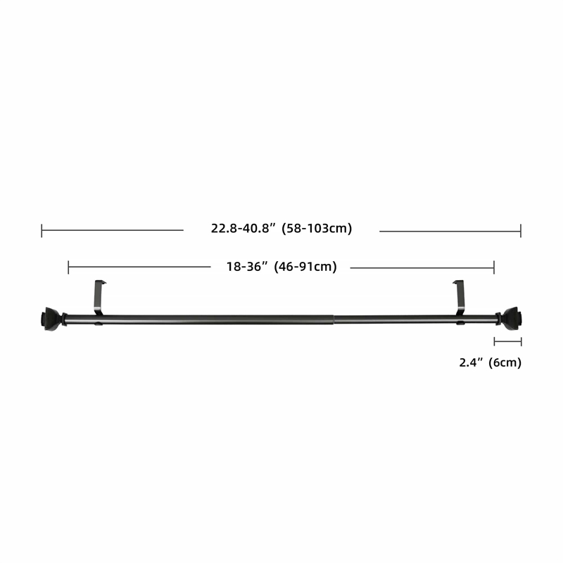 Bruce Adjustable Single Curtain Rod 18