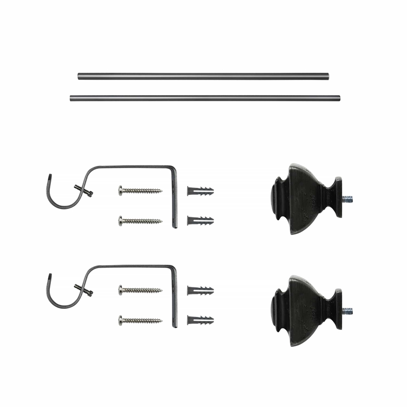 Bruce Adjustable Single Curtain Rod 18