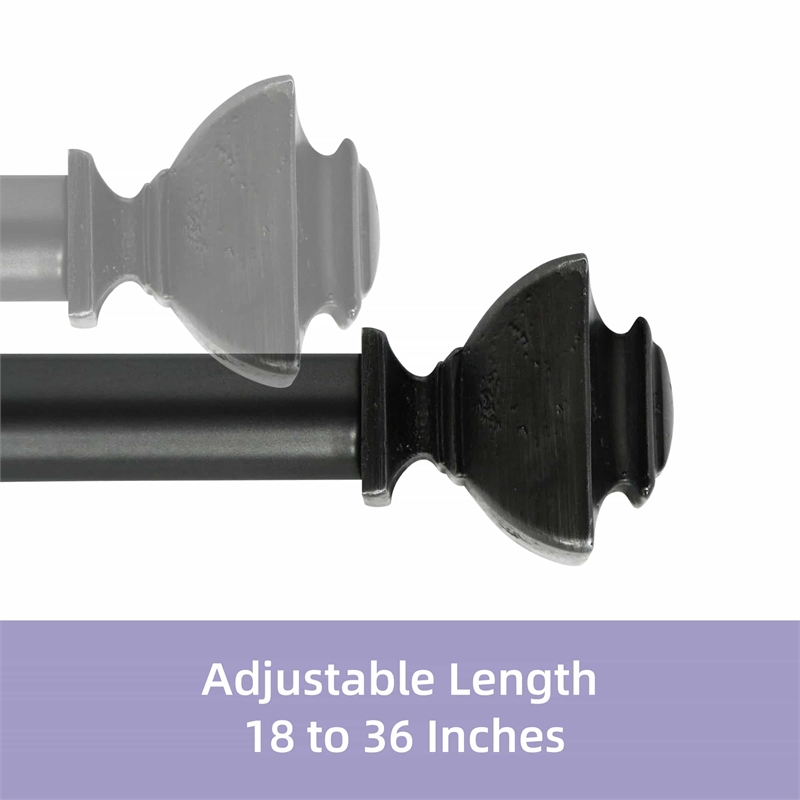 Bruce Adjustable Single Curtain Rod 18