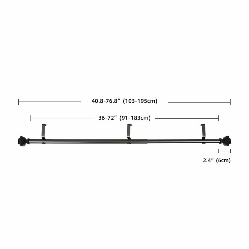 Bruce Adjustable Single Curtain Rod 36