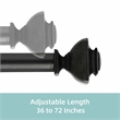 Bruce Adjustable Single Curtain Rod 36