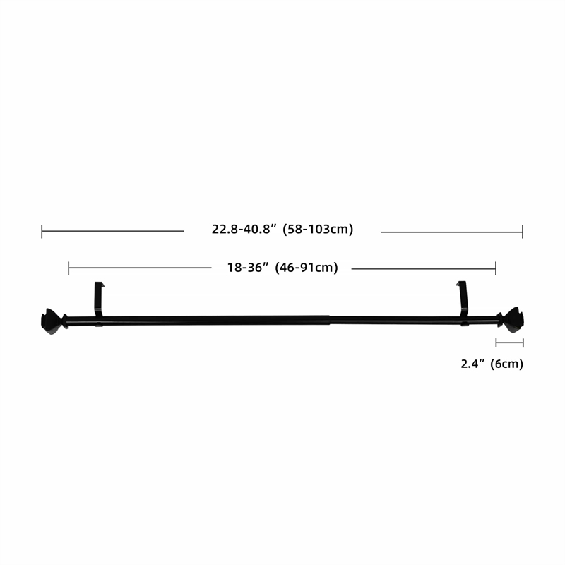 Bruce Adjustable Single Curtain Rod 18