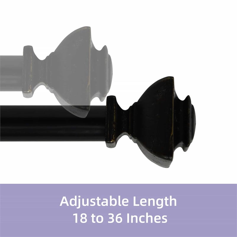 Bruce Adjustable Single Curtain Rod 18