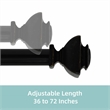 Bruce Adjustable Single Curtain Rod 36