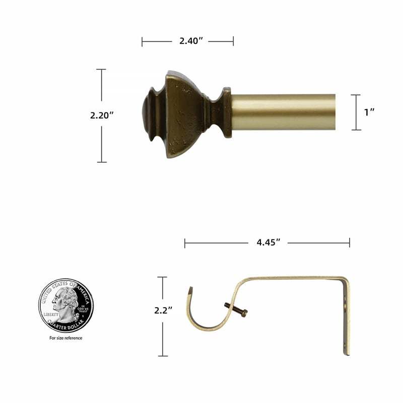 Bruce Adjustable Single Curtain Rod 18