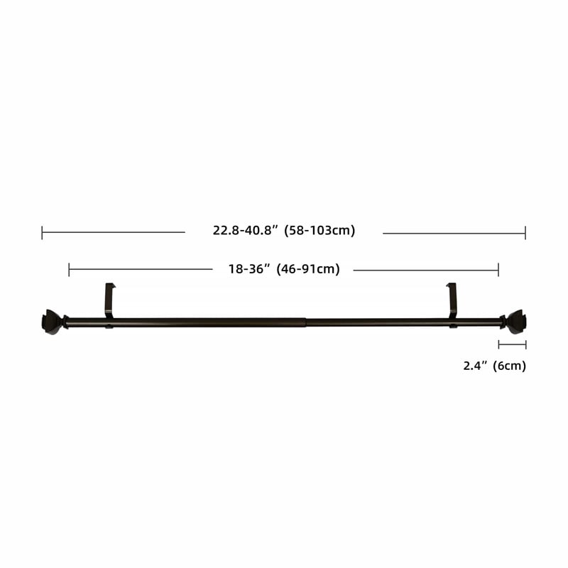 Bruce Adjustable Single Curtain Rod 18