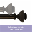 Bruce Adjustable Single Curtain Rod 18