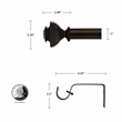 Bruce Adjustable Single Curtain Rod 36