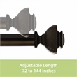 Bruce Adjustable Single Curtain Rod 72