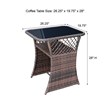 3Pc Wicker Chair And Table Bistro Set Brown With Ivory Cushion