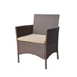 Conor 4PC Steel Esprsso Resin Wicker Patio Conversation Set with Tan cushion