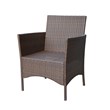 Conor 4PC Steel Esprsso Resin Wicker Patio Conversation Set with Tan cushion
