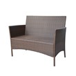 Conor 4PC Steel Esprsso Resin Wicker Patio Conversation Set with Tan cushion