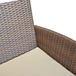 Conor 4PC Steel Esprsso Resin Wicker Patio Conversation Set with Tan cushion