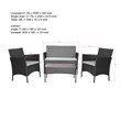 Conor 4PC Steel Esprsso Resin Wicker Patio Conversation Set with Tan cushion