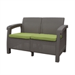Ourea 4PC Espresso Conversation Patio Set with Sage Green Cushion