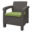 Ourea 4PC Espresso Conversation Patio Set with Sage Green Cushion