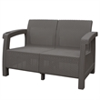 Ourea 4PC Espresso Conversation Patio Set with Sage Green Cushion