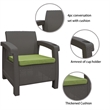 Ourea 4PC Espresso Conversation Patio Set with Sage Green Cushion