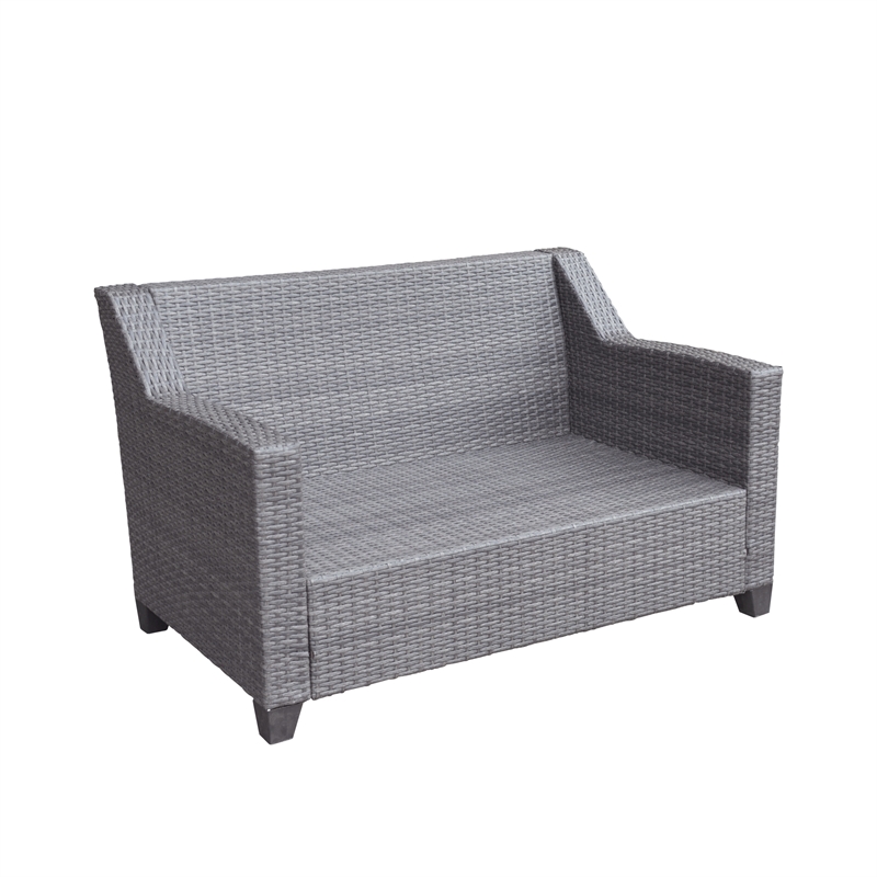 Aoife 4 PC Gray Resin Wicker  Conversation Set with 4