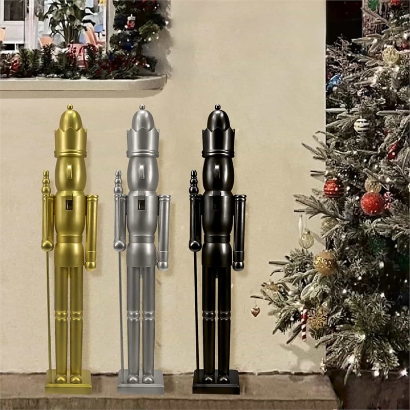 36 Inch Wooden Silver King Nutcracker