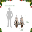 Arakiel S/ 2- 3.5 Ft Pre-Lit Flocked Pot Tree