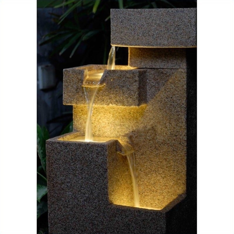 Jeco Sand Stone Cascade Tires Outdoor Indoor Lighted Fountain