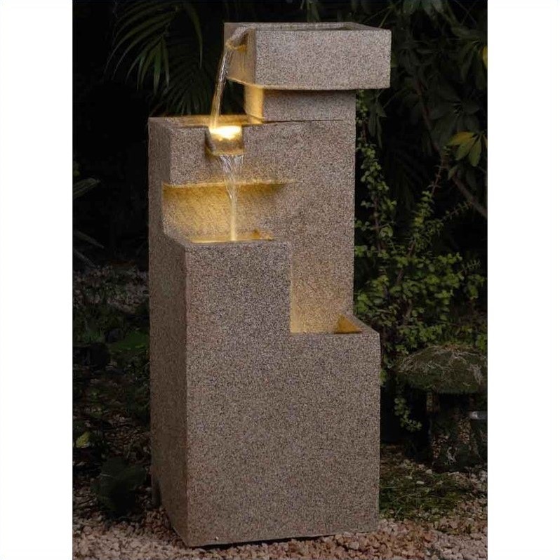 Jeco Sand Stone Cascade Tires Outdoor Indoor Lighted Fountain