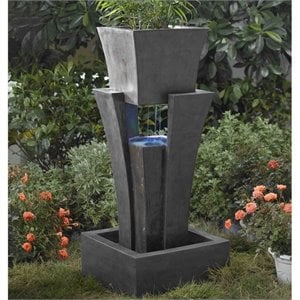 Jeco Raining Water Fountain Planter with Led Light