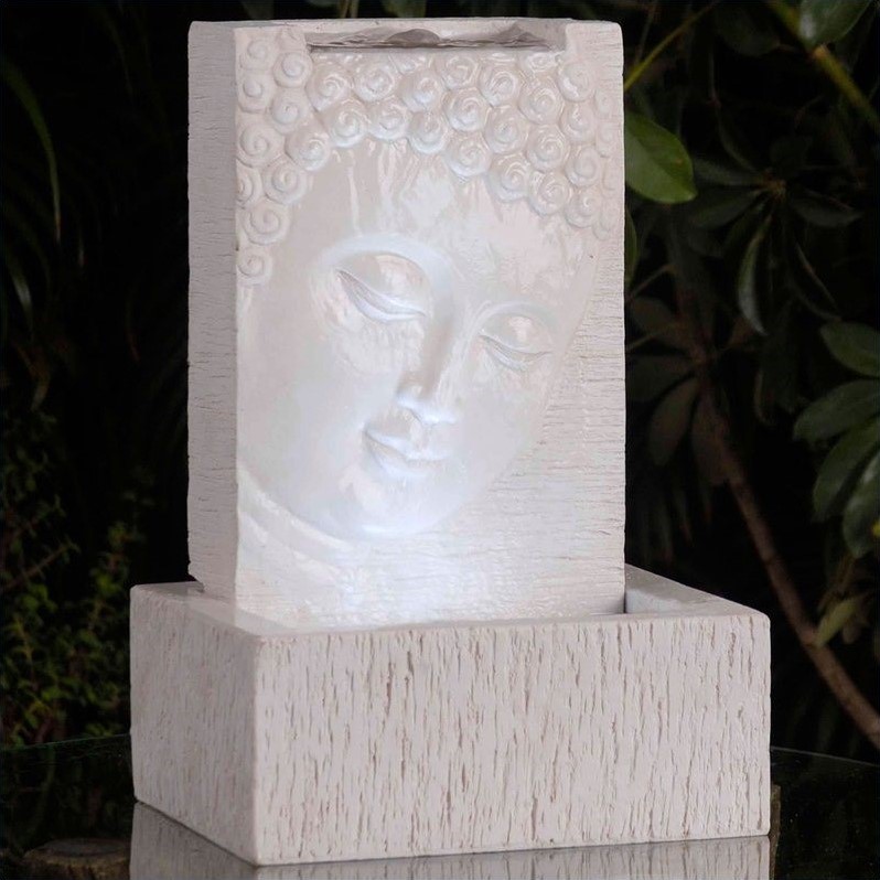 Jeco Tabletop Buddha Fountain with Led Light