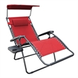 Jeco Oversized Zero Gravity Chair with Sunshade in Red